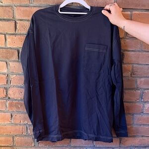 Oak + Fort Men's Black Long Sleeve Shirt